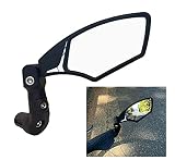 Hafny NEW Bar End Bike Mirror, HD Automotive Grade Glass Lens, Large Surface, Shatterproof, Multi-An