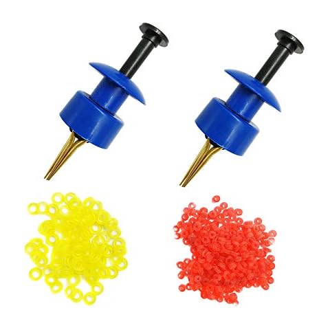 2X Pellet Bander Tool Micro Bait Bands Banding Match Coarse Fishing Terminal Tackle Set w/ 600 Bands(Blue) Cover
