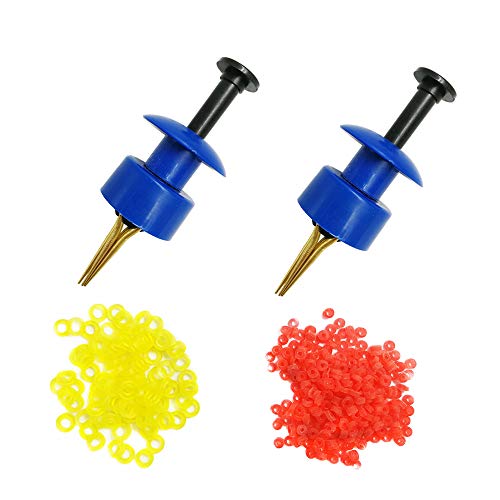 2X Pellet Bander Tool Micro Bait Bands Banding Match Coarse Fishing Terminal Tackle Set w/ 600 Bands(Blue)