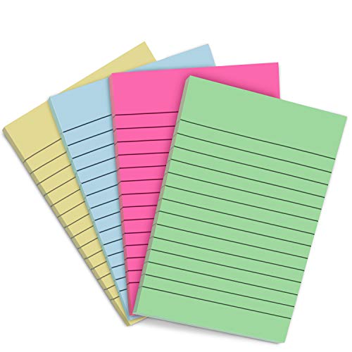 Sticky Notes, 4 Colors 200 Sheets Lined Post Memos, 4