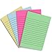 Sticky Notes, 4 Colors 50 Sheets Lined Post Memos, 4" x 6" Removable Self Stick Notes Pad with Lines for Office, Home, School, Pink, Yellow, Baby Blue & Grass Green (Pack of 4)