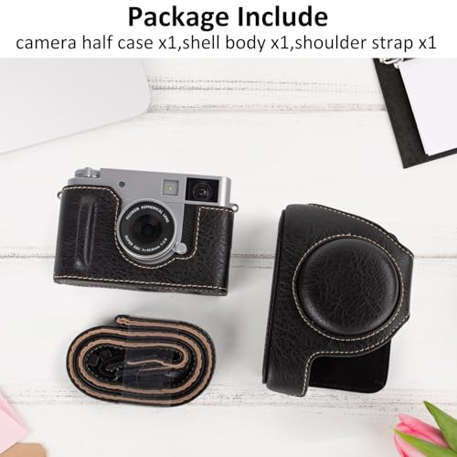 Funda para cámara Rieibi x-half en cuero PU negro miniatura 5