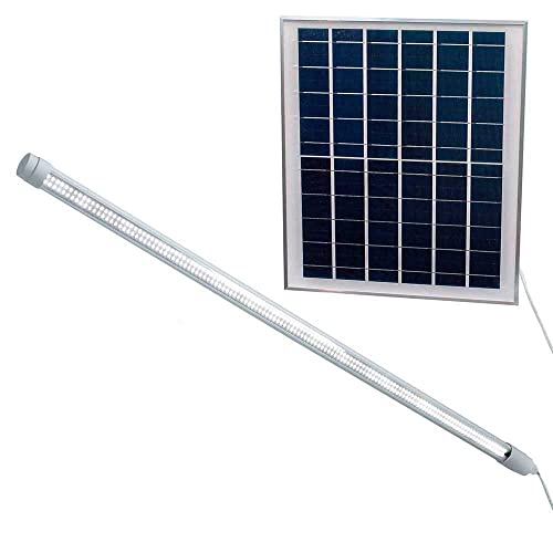 Vetrineinrete® Neon a led con pannello solare 80 watt tubo ricaricabile 80 cm IP65 luce bianca fredda 6500k