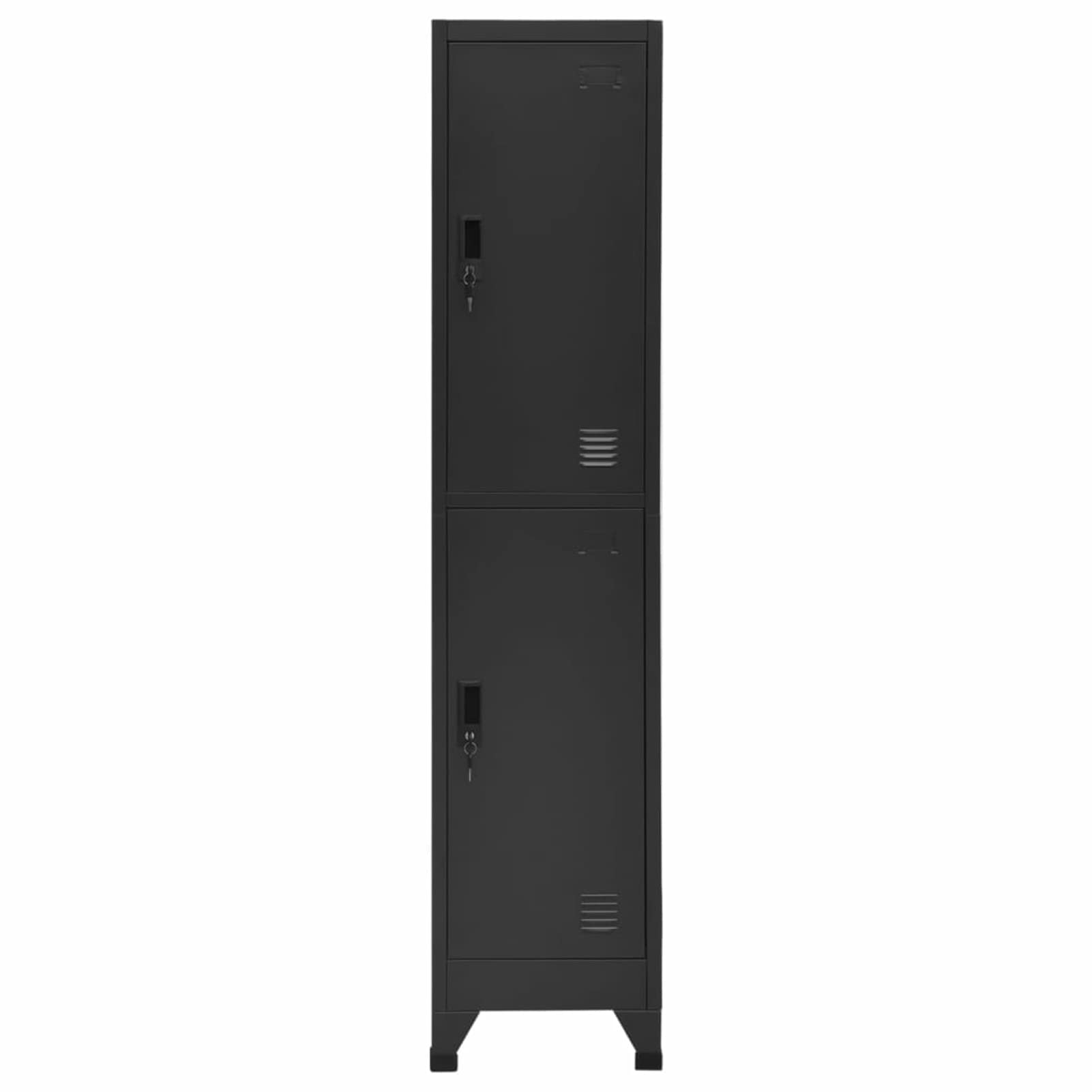 Festnight Armoire à casier avec 2 Compartiments en métal,Armoire de Rangement de Bureau,casier vestiaire Metallique,casier vestiaire Metallique 2 Cases-Anthracite 38x45x180 cm Acier
