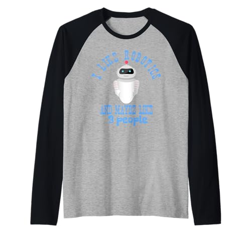 Divertente Robotica Amante Robot introverso Umorismo Geek AI Maglia con Maniche Raglan