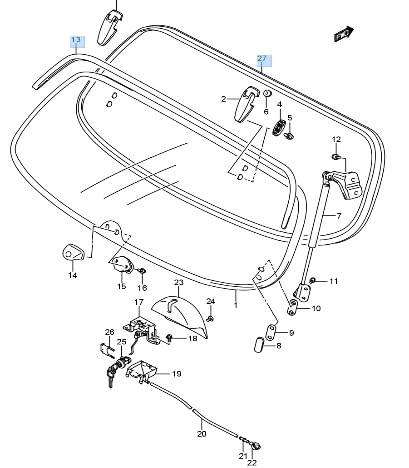 Amazon.co.jp: スズキ純正SUZUKI 品 超品 ツイン リアガラス アッパー 
