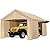 ??GarveeLife Carport 13 x 20 Ft Car Canopy, Heavy Duty Galvanized Frame Portable Garage with Removable Sidewalls & Doors, Waterproof All-Season Tarp, Car Tent for Car, Truck, SUV, Boat, Yellow