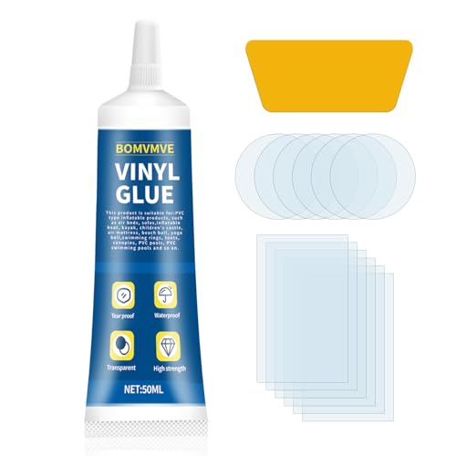 BOMVMVE Pool Reparaturset, PVC Reparaturset, Extra Starker Kleber, Poolkleber Wasserfest, Repariert Eine Vielzahl von Aufblasbaren Gegenständen, Einschließlich Aufblasbare Spa-Pools