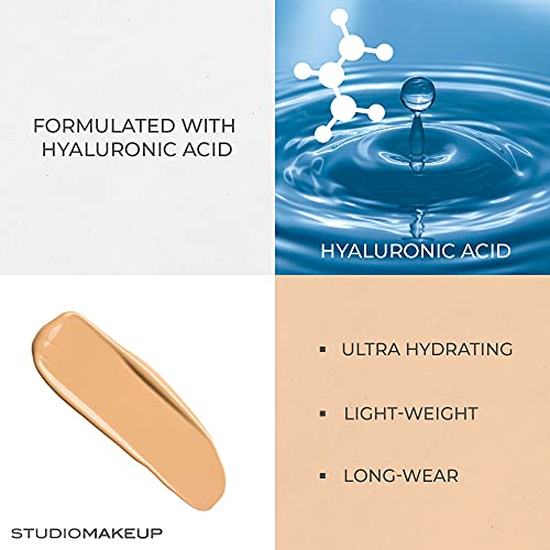 Studiomakeup Flawless Skin Foundation W/ Hyaluronic Acid For Hydrating Skin (Honey Shade) – Radiant, Hydrating Foundation For Mature Skin – Light Foundation Makeup For Natural Look - Suitable For All Skin Types #TOP2