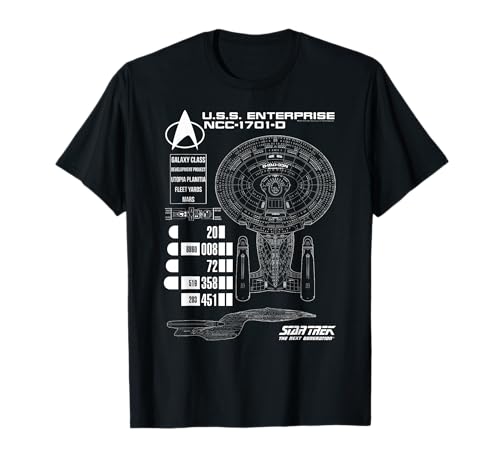 Star Trek Next Generation Enterprise Chart Graphic T-Shirt T-Shirt
