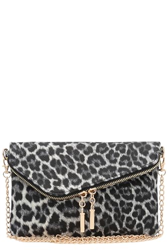 Image of FashionPuzzle Envelope Wristlet Clutch Crossbody Bag with Chain Strap