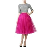 Lisong Women Tea Length Layered Tulle A-line Party Prom Skirt