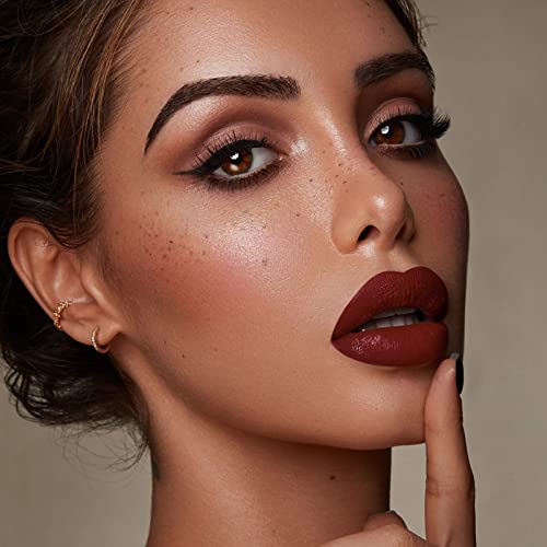 Maki Yika Burgundy Red Lipstick Matte Long Lasting Smudge Proof, Red Liquid Lipstick For Christmas, Dark Red Lip Stain Waterproof & Cruelty Free | Party Go #TOP1