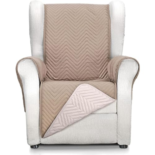 ECOMMERC3 | Funda Sillón 1 Plaza/Relax Confort Máximo y Ajuste Completo - Funda para Sillón 1 Plaza y Sillón Relax Color Lino/Cuero