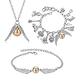 SOYOKO Harry Potter Golden Snitch Charms Themed 8' Friendship Bracelets Necklace for Teens Girl...