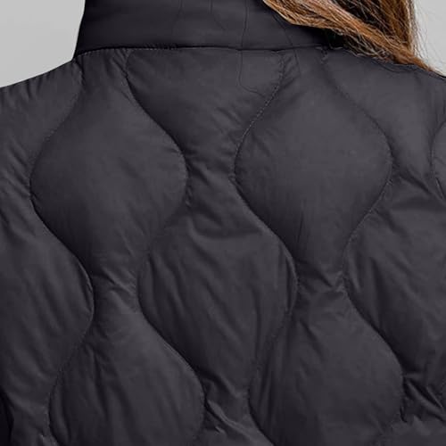 KUIH Padded Gilets for Women UK Warm Lightweight Gilet Quilted Puffer Jackets Cropped Vest Sleeveless Zip up Jacket Winter Warm Coat Baggy Outwear Solid Warm Tops Ladies Outerwear Body Warmer - Image 6