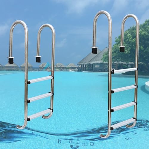Escalera para piscina de 3 peldaños en acero inoxidable miniatura 5