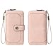 VONCOSS Women Fashion Zip Around Wallet Large Capacity Long Purse Credit Card Phone Holder Clutch with RFID Blocking and Wristlet Strap