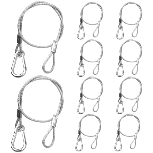 Gancho de sujeción para accesorios de tramoya con cable de seguridad de acero anti caídas