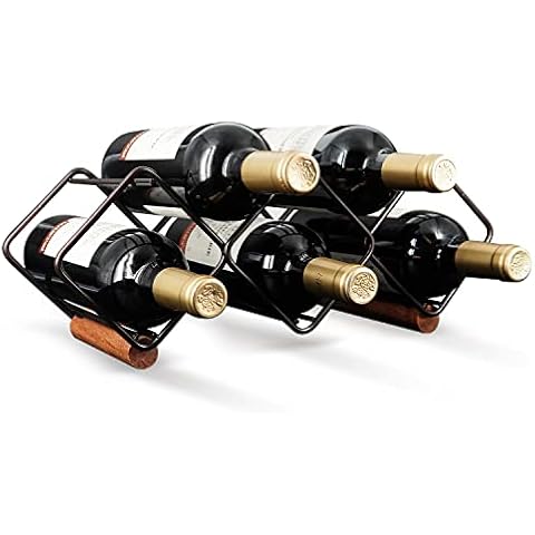 TOMORAL Wine Rack, Countertop Wine Rack ,5 Bottle Wine Holder for Wine Storage ,No Assembly Required, Modern Metal Wine Rack ,Small Wine Rack Cover