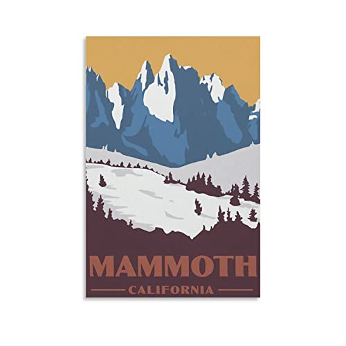 Targa in metallo Mammoth California Mountain Retro Decor Art Sign Home Kitchen Bar Cafe Club Cave Decorazione da parete Vintage Viaggio Targa in latta 30 x 43 cm