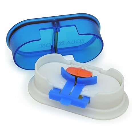 EQUADOSE Pill Cutter V2, Professional Medical Pill Splitter for Large, Small, and Tiny Pills, with Double Stainless Steel Blades & Centering Device, Ideal for Cutting Tablets, Vitamins into Quarters Cover