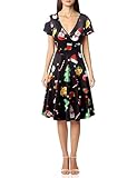 MSBASIC Funny Christmas Dress, Wrap Snowman Printed Womens Xma Dress Tree M