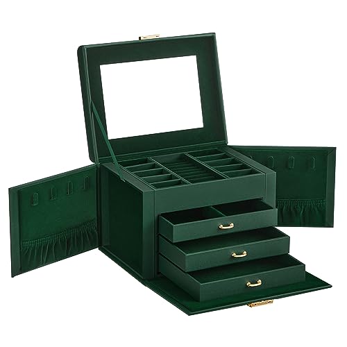 Songmics Caja Joyero De 4 Niveles, Caja Para Joyas Con Asa, 3 Cajones, Espejo, Cerradura, Para Viajar, Estilo Moderno, Regalo Para Seres Queridos Songmics Caja Joyero De 4 Niveles, Caja Para Joyas Con Asa, 3 Cajones, Espejo, Cerradura, Para Viajar, Estilo Moderno, Regalo Para Seres Queridos