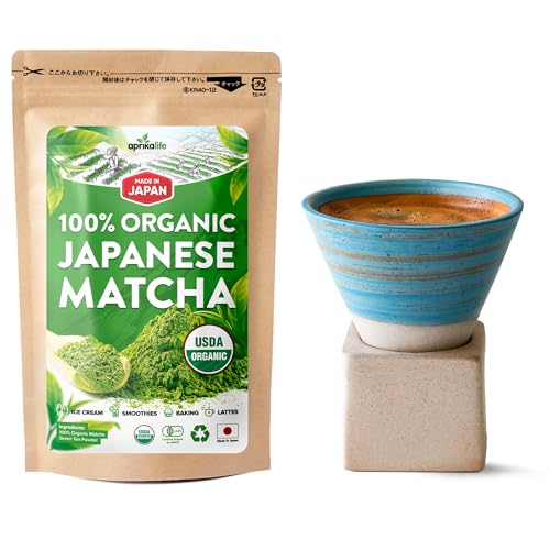 Japanese Matcha Powder 100g + Coffee/Tea Mug 200ml by Aprika Life