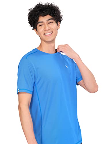 Image of TECHNOSPORT Men's Slim Fit Polyester Activewear Sports T-Shirt with Moisture-Wicking Comfort for Workout, Running & Gym