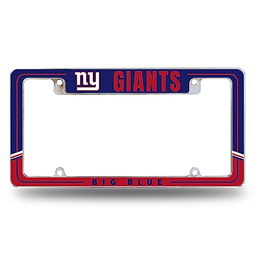 Cadre de plaque New York Giants chrome bicolore finition premium pour auto