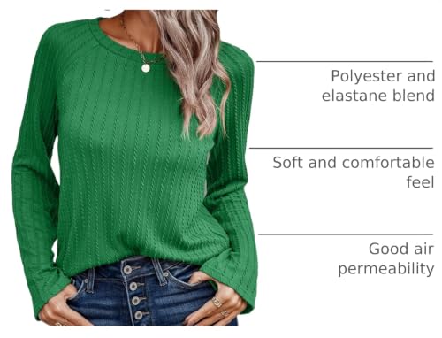 Image of Dokotoo Womens Tops Long Sleeve Lightweight Shirts 2026 Spring Fashion Clothing Trendy Tops Crewneck Knit Basic Tee