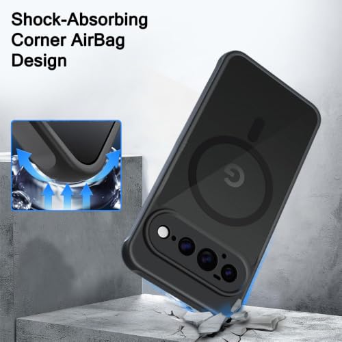 Image of TheGiftKart Hybrid Matte Frosted Translucent Back Cover Case for Google Pixel 11 Pro XL Compatible with MagSafe | ShockProof Design | Camera Protection Module | Hard Back Cover (PC & TPU, Frost Black)