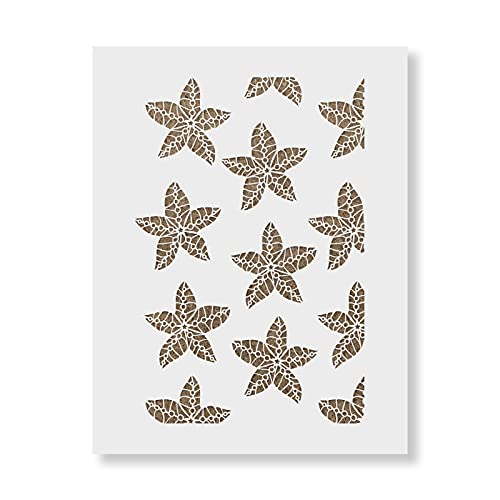 Starfish Pattern Wall Stencil - Ocean Wall, Bathroom Stencils, Wall