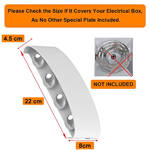 Ggienrui Modern Wall Sconce Lights 8W Led Room Wall Lights Up Down Aluminium Wall Lighting Lamps For Living Room Bedroom Corridor (White-Warm Light) #TOP1