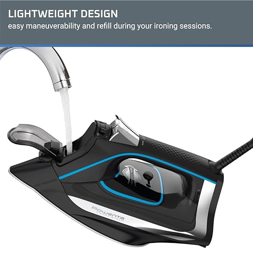 DW3261 1725-Watt Advanced No Setting No Burning Steam Iron Stainless Steel Soleplate, 380-Hole, Black