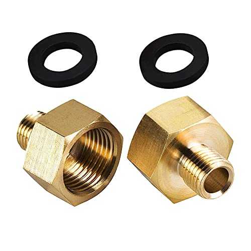 CJBIN Gasadapter 1/2' IG x 1/4' AG, Messing, Gasflaschenadapter, 2 Stück, Gelb, für Gaskocher, Hockerkocher, Campingkocher