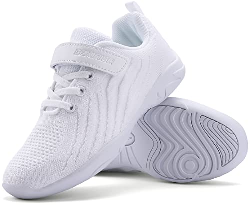 Image of BAXINIER Girls White Cheerleading Shoes Breathable Youth Cheer Competition Sneakers Athletic Training Dance Tennis Walking Shoes