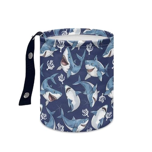 Image of Shark Car Garbage Can Mini Car Trash Bin Car Organizer Car Storage Bag Waterproof Portable Men Accessories Car Decor Road Trip for Kids