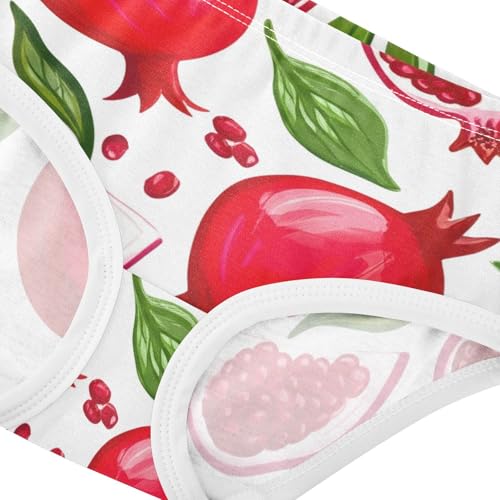Red Fruits Pomegranates White Girls Underwear Toddlers 2t Cotton Cute Panties Girl Funny Undies Kids Briefs4