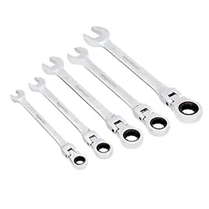 amazon basics Flexible Gear Ratcheting Wrench Set (5 Pieces)