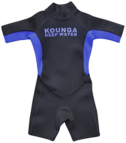 Kounga Jungen Deep Water Neoprene Shorty Neoprenanzug, schwarz/blau, 38