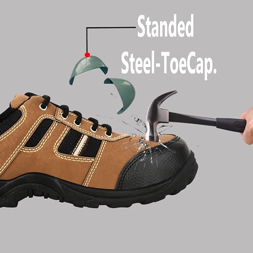Image of ELECANT Lace-up Steel Toe, PVC Sole and Rexine Upper Black Safety Shoes for Construction, Factory and Industrial Work||Safety Shoes for Men