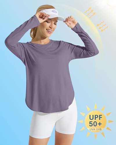 Image of G4Free Lightbreeze Womens UPF 50+ Long Sleeve Workout Tops Quick Dry UV Sun Shirt Running Gym Hiking Yoga Casual Lightweight