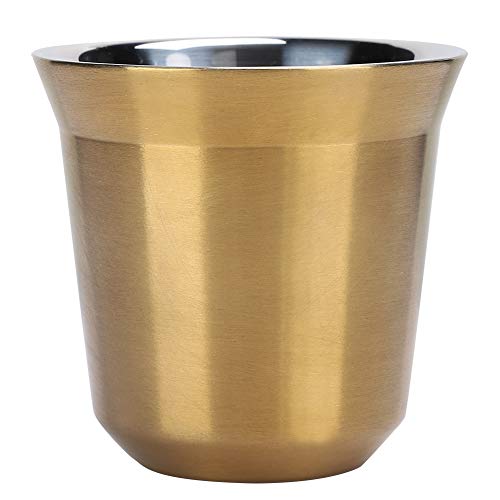 QWUUYEC Taca de café de doble capa: acero inoxidable aislado, retención de calor largo, diseño ergonómico duradero para bebidas calientes y frías, tamaño pequeño portátil para el hogar y (type 1)