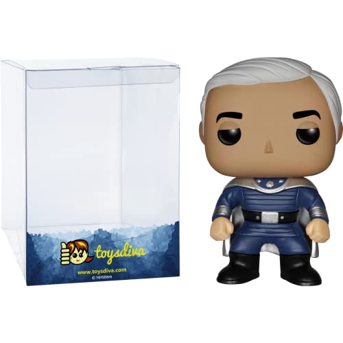 Commander Adama: P O P ! Tv Vinyl Figurine Bundle With 1 Compatible 'Toysdiva' Graphic Protector (230-05125 - B)