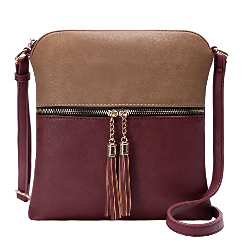 Image of Solene Womens Lightweight Medium Crossbody Purse with Tassel, Perfect Size Crossbody Bags for Daily Use, travel