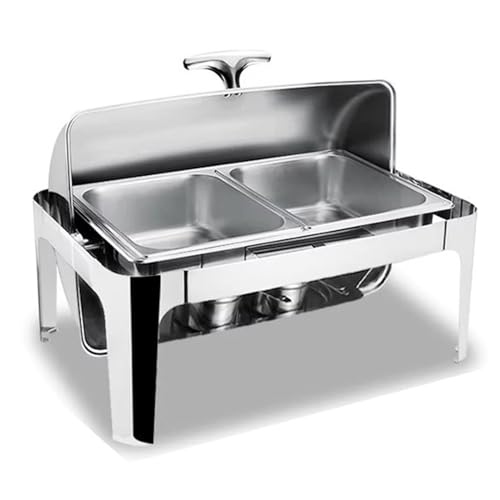 Ensemble de plats à frire en acier inoxydable, 2 grilles et plateau de service pour buffet, fête, mariage