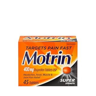 Motrin Super Strength Tablets, Pain Reliever for Menstrual Pain, Headaches, Back Pain, Ibuprofen 400mg, 45 Tablets