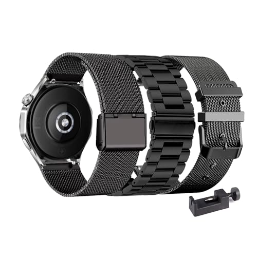La mejor selección de huawei gt sport los mejores 5. 42 3 Piezas Metálica Correa Compatible con Huawei Watch GT 6 46mm, Correa Ajustable Metal de Acero Inoxidable Pulsera de Repuesto Negocios para Huawei Watch GT6 46mm Banda para...